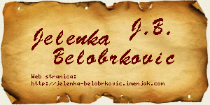 Jelenka Belobrković vizit kartica